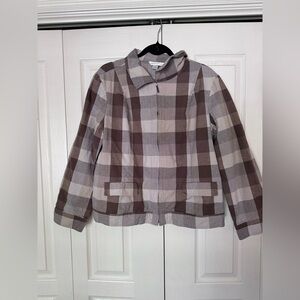 Christopher & Banks Plaid Bomber Jacket size XL
